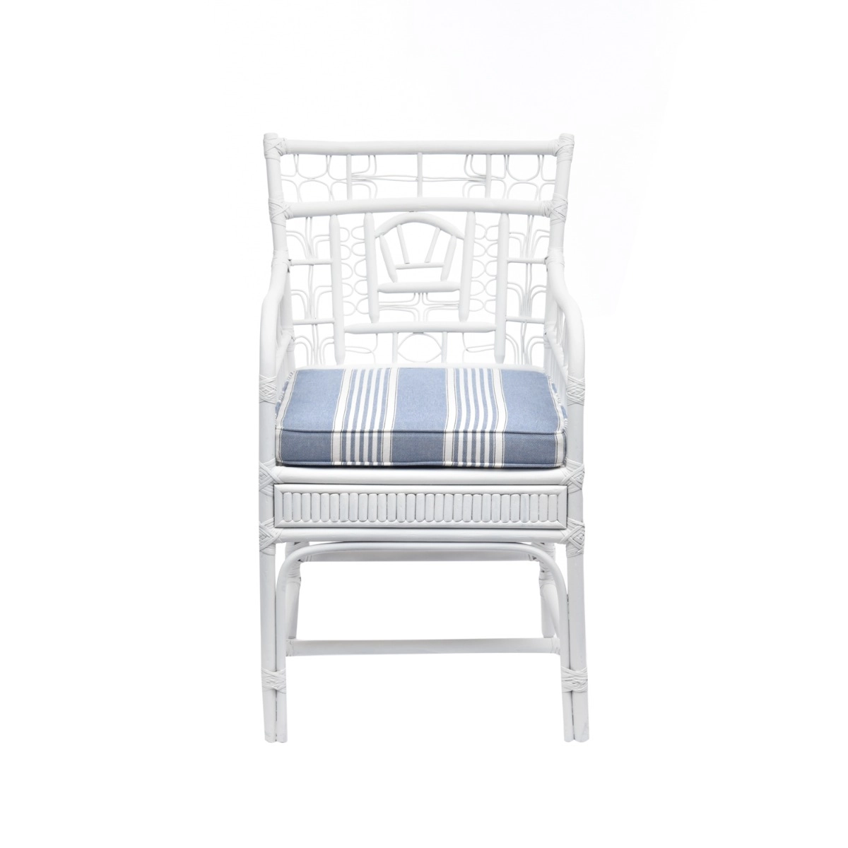 Cadeira Cana Reta Lista Nepal Denim 