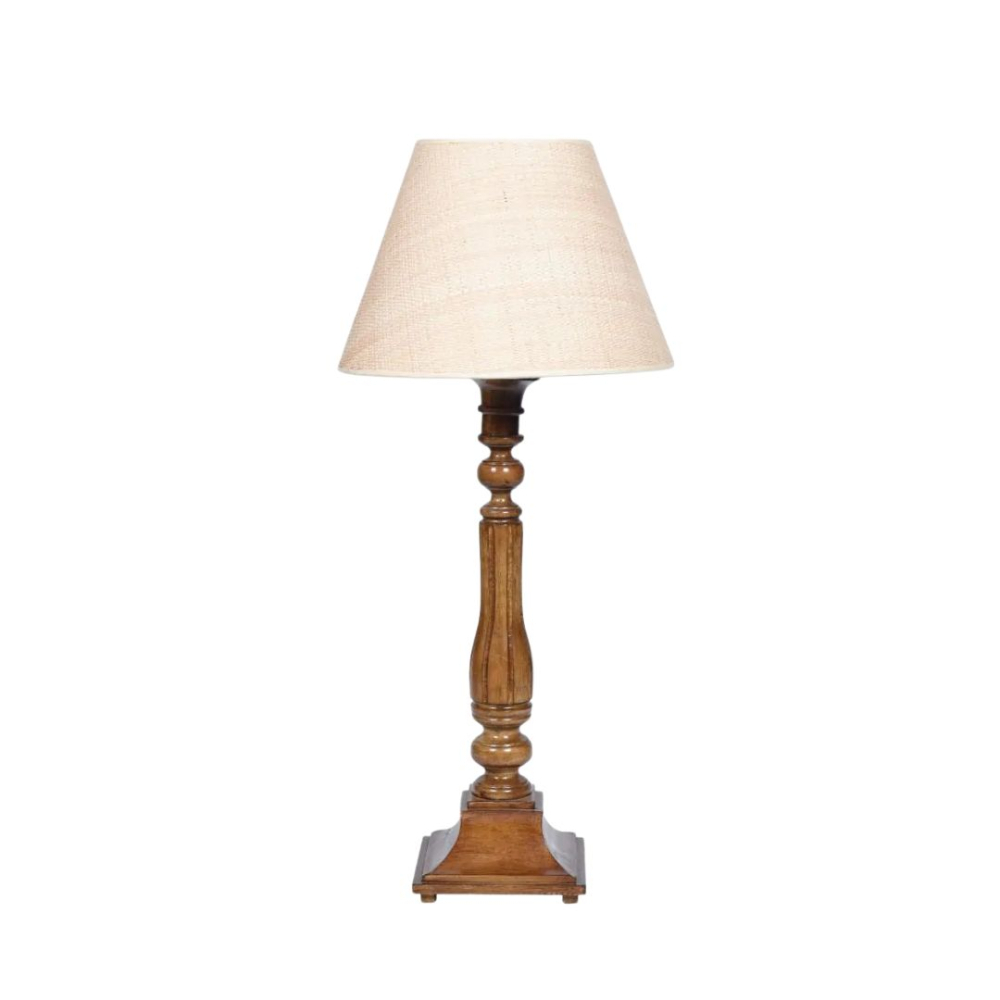 Abajur Coluna Lustrado Base Quadrada