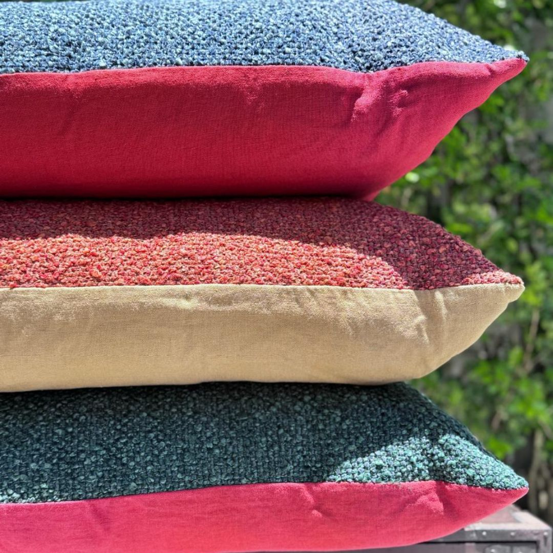 Almofada Bouclé Rusty Com Linho Camel - SKU 00892619