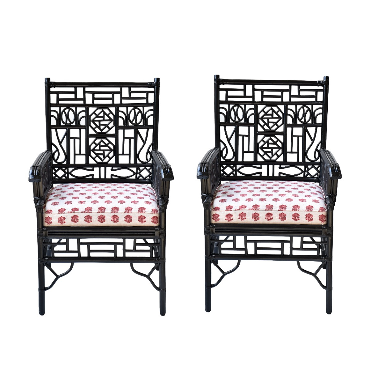 Par de Cadeiras Pretas Chippendale Carimbo Vermelho - SKU 03100171V1