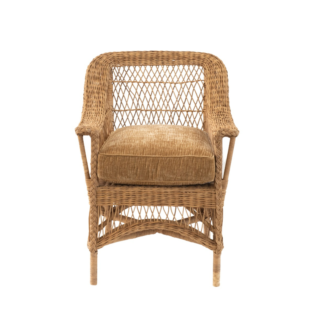 Poltrona Junco Scots Almofada Veludo Camel