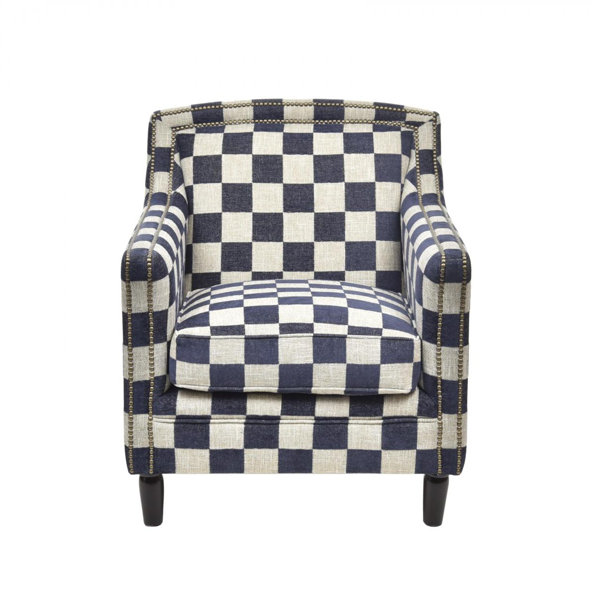 Poltrona Oxford Xadrez Denim - SKU 10700841