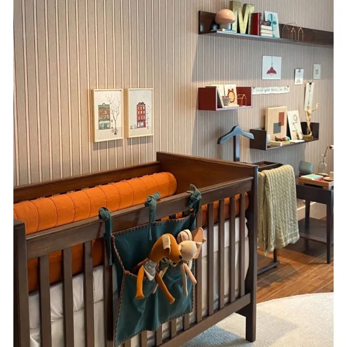 Tecido Lista Hindu Natural Rusty