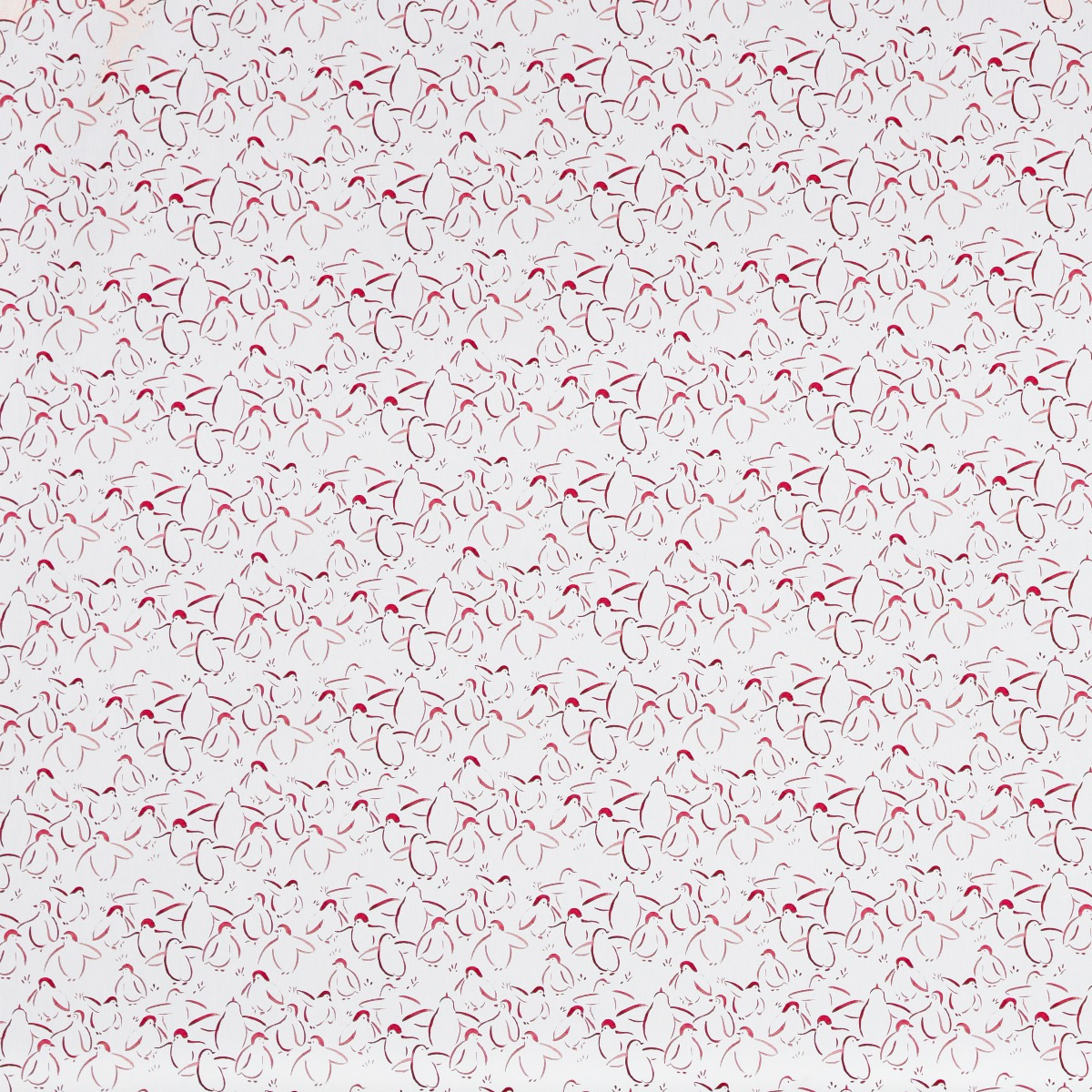 Tecido Pinguim Pequeno Vermelho