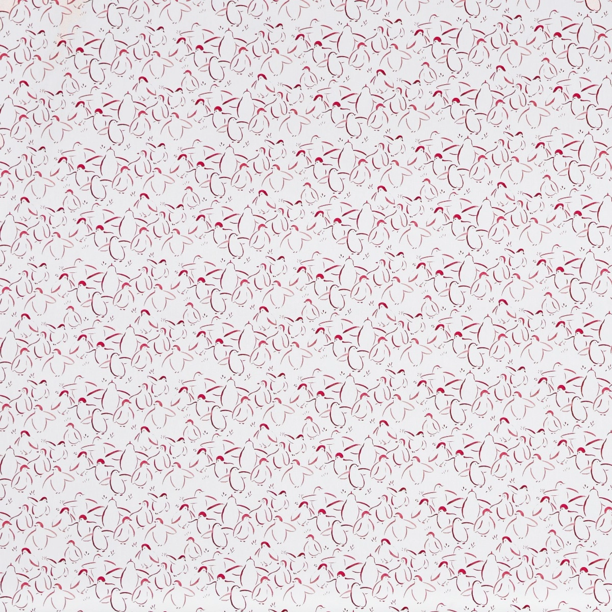 Tecido Pinguim Pequeno Vermelho