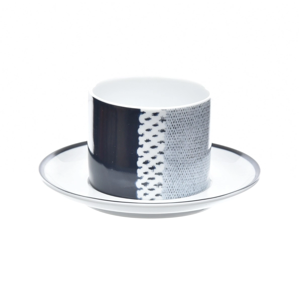 Xícara com Pires Lista Denim 