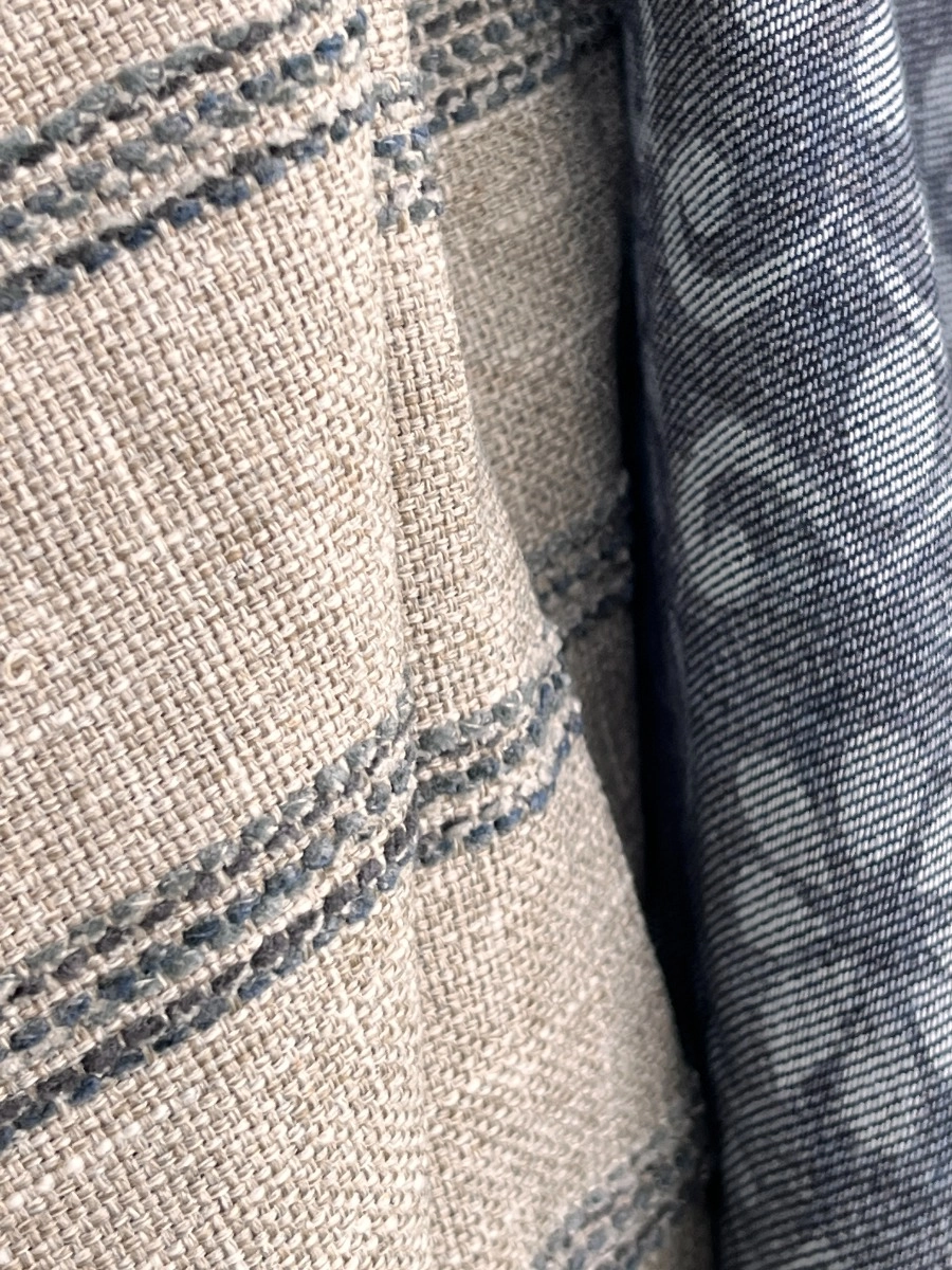 Tecido Lista Juta Denim 