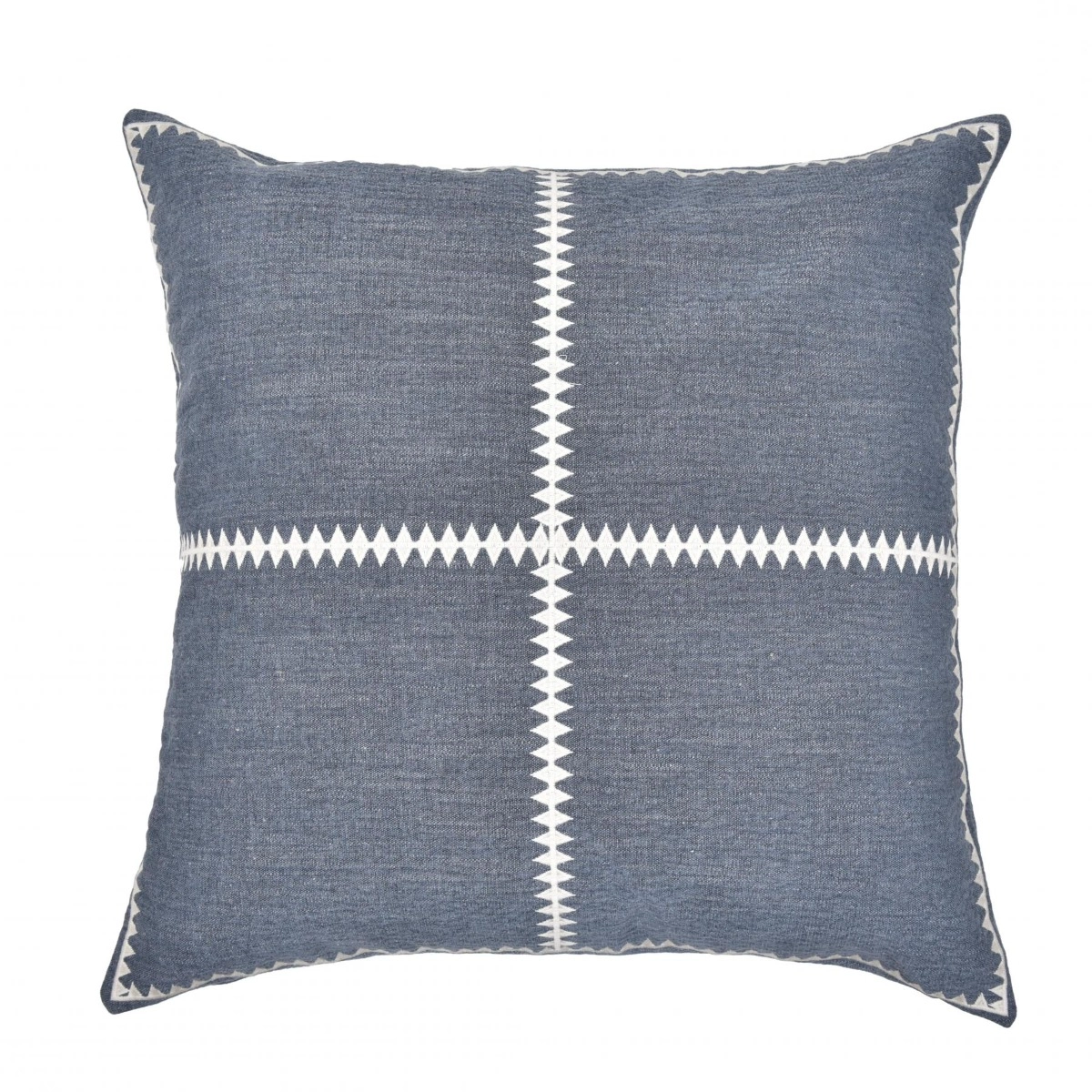 Almofada Bordada Tramado Devorê Blue
