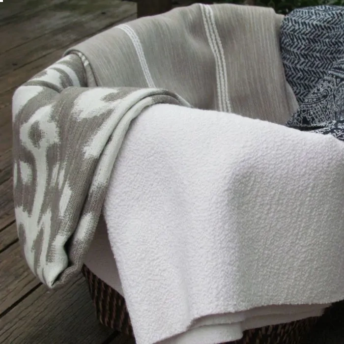 Tecido Lista Natural e Off White by Sunbrella